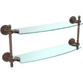  Retro-Dot Collection 18'' Double Glass Shelf, Premium Finish, Venetian Bronze