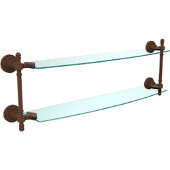  Retro-Dot Collection 24'' Double Glass Shelf, Premium Finish, Rustic Bronze