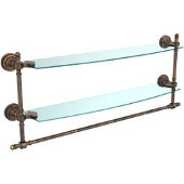  Retro-Dot Collection 24'' Double Glass Shelf w/Towel Bar, Premium Finish, Venetian Bronze
