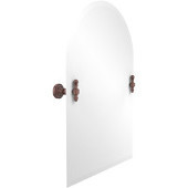  Frameless Arched Top Tilt Mirror with Beveled Edge, Antique Copper