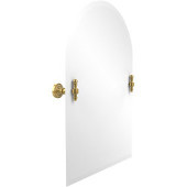  Frameless Arched Top Tilt Mirror with Beveled Edge, Unlacquered Brass
