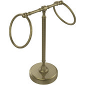  Retro-Dot Collection Guest Towel Holder with Two Rings, Premium Finish, Antique Brass