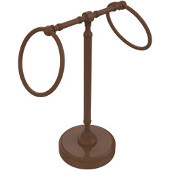 Retro-Dot Collection Guest Towel Holder with Two Rings, Premium Finish, Rustic Bronze