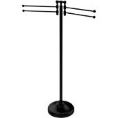  Towel Stand with 4 Pivoting Swing Arms, Matte Black
