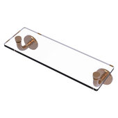  Remi Collection 16'' Glass Vanity Shelf with Beveled Edges in Brushed Bronze, 16'' W x 5'' D x 4'' H
