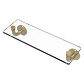  Remi Collection 16'' Glass Vanity Shelf with Beveled Edges in Satin Brass, 16'' W x 5'' D x 4'' H