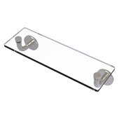  Remi Collection 16'' Glass Vanity Shelf with Beveled Edges in Satin Nickel, 16'' W x 5'' D x 4'' H