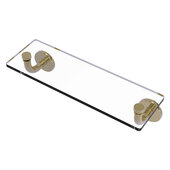  Remi Collection 16'' Glass Vanity Shelf with Beveled Edges in Unlacquered Brass, 16'' W x 5'' D x 4'' H