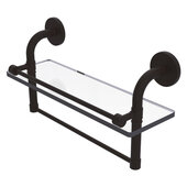  Remi Collection 16'' Gallery Glass Shelf with Towel Bar in Oil Rubbed Bronze, 16'' W x 5'' D x 8'' H