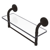  Remi Collection 16'' Glass Vanity Shelf with Integrated Towel Bar in Oil Rubbed Bronze, 16'' W x 5'' D x 8'' H