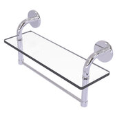  Remi Collection 16'' Glass Vanity Shelf with Integrated Towel Bar in Polished Chrome, 16'' W x 5'' D x 8'' H