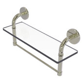  Remi Collection 16'' Glass Vanity Shelf with Integrated Towel Bar in Polished Nickel, 16'' W x 5'' D x 8'' H