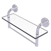  Remi Collection 16'' Glass Vanity Shelf with Integrated Towel Bar in Satin Chrome, 16'' W x 5'' D x 8'' H