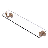  Remi Collection 22'' Glass Vanity Shelf with Beveled Edges in Brushed Bronze, 22'' W x 5'' D x 4'' H