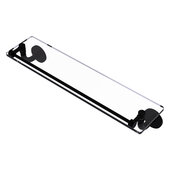  Remi Collection 22'' Glass Vanity Shelf with Gallery Rail in Matte Black, 22'' W x 5'' D x 4'' H