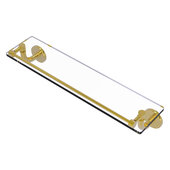  Remi Collection 22'' Glass Vanity Shelf with Gallery Rail in Polished Brass, 22'' W x 5'' D x 4'' H
