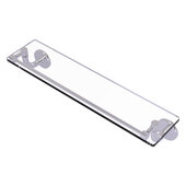  Remi Collection 22'' Glass Vanity Shelf with Gallery Rail in Polished Chrome, 22'' W x 5'' D x 4'' H