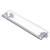  Remi Collection 22'' Glass Vanity Shelf with Gallery Rail in Satin Chrome, 22'' W x 5'' D x 4'' H
