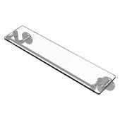 Remi Collection 22'' Glass Vanity Shelf with Gallery Rail in Satin Nickel, 22'' W x 5'' D x 4'' H