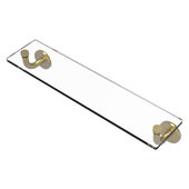  Remi Collection 22'' Glass Vanity Shelf with Beveled Edges in Satin Brass, 22'' W x 5'' D x 4'' H