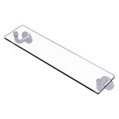  Remi Collection 22'' Glass Vanity Shelf with Beveled Edges in Satin Chrome, 22'' W x 5'' D x 4'' H