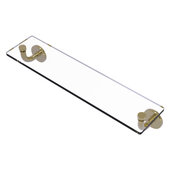  Remi Collection 22'' Glass Vanity Shelf with Beveled Edges in Unlacquered Brass, 22'' W x 5'' D x 4'' H
