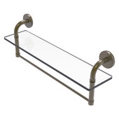  Remi Collection 22'' Glass Vanity Shelf with Integrated Towel Bar in Antique Brass, 22'' W x 5'' D x 8'' H