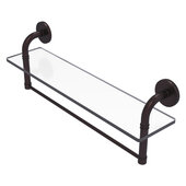  Remi Collection 22'' Glass Vanity Shelf with Integrated Towel Bar in Antique Bronze, 22'' W x 5'' D x 8'' H