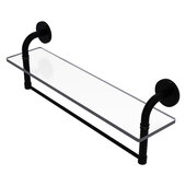 Remi Collection 22'' Glass Vanity Shelf with Integrated Towel Bar in Matte Black, 22'' W x 5'' D x 8'' H