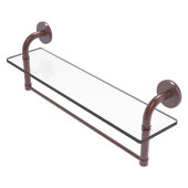  Remi Collection 22'' Glass Vanity Shelf with Integrated Towel Bar in Antique Copper, 22'' W x 5'' D x 8'' H