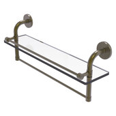  Remi Collection 22'' Gallery Glass Shelf with Towel Bar in Antique Brass, 22'' W x 5'' D x 8'' H