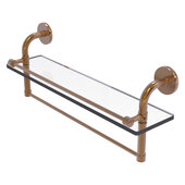  Remi Collection 22'' Gallery Glass Shelf with Towel Bar in Brushed Bronze, 22'' W x 5'' D x 8'' H