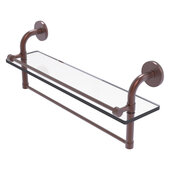  Remi Collection 22'' Gallery Glass Shelf with Towel Bar in Antique Copper, 22'' W x 5'' D x 8'' H