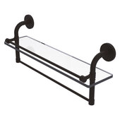  Remi Collection 22'' Gallery Glass Shelf with Towel Bar in Oil Rubbed Bronze, 22'' W x 5'' D x 8'' H