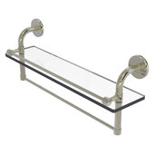  Remi Collection 22'' Gallery Glass Shelf with Towel Bar in Polished Nickel, 22'' W x 5'' D x 8'' H