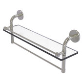  Remi Collection 22'' Gallery Glass Shelf with Towel Bar in Satin Nickel, 22'' W x 5'' D x 8'' H