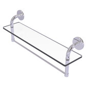  Remi Collection 22'' Glass Vanity Shelf with Integrated Towel Bar in Polished Chrome, 22'' W x 5'' D x 8'' H