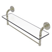  Remi Collection 22'' Glass Vanity Shelf with Integrated Towel Bar in Polished Nickel, 22'' W x 5'' D x 8'' H