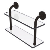  Remi Collection 16'' Two Tiered Glass Shelf in Oil Rubbed Bronze, 16'' W x 5'' D x 11'' H