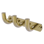  Remi Collection 3-Position Multi Hook in Unlacquered Brass, 8'' W x 3-3/16'' D x 3-3/16'' H