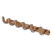  Remi Collection 6-Position Tie and Belt Rack in Brushed Bronze, 15-1/2'' W x 3-3/16'' D x 3-3/16'' H