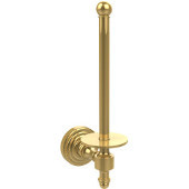  Retro Wave Collection Upright Toilet Tissue Holder, Unlacquered Brass