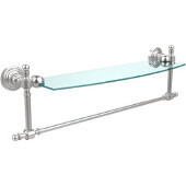  Retro-Wave Collection 18'' Glass Shelf w/Towel Bar, Premium Finish, Satin Chrome