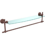  Retro-Wave Collection 24'' Glass Shelf w/Towel Bar, Premium Finish, Antique Copper