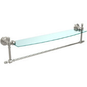  Retro-Wave Collection 24'' Glass Shelf w/Towel Bar, Premium Finish, Polished Nickel