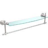  Retro-Wave Collection 24'' Glass Shelf w/Towel Bar, Premium Finish, Satin Chrome