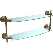  Retro-Wave Collection 18'' Double Glass Shelf, Premium Finish, Brushed Bronze