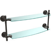  Retro-Wave Collection 18'' Double Glass Shelf, Premium Finish, Oil Rubbed Bronze