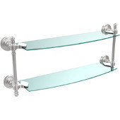  Retro-Wave Collection 18'' Double Glass Shelf, Premium Finish, Satin Chrome