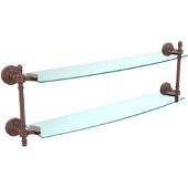  Retro-Wave Collection 24'' Double Glass Shelf, Premium Finish, Antique Copper